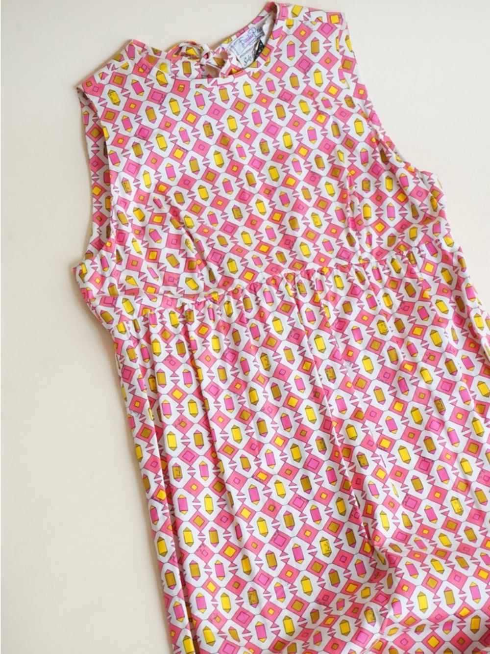 Emilio Pucci Vintage 1960’s Geometric Mod Sleeveless Tie Back Cotton Maxi